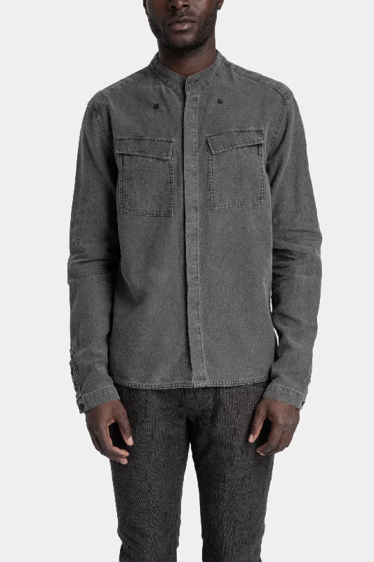 Field shirt, Exo grey Fashionable Draped Short Sleeve