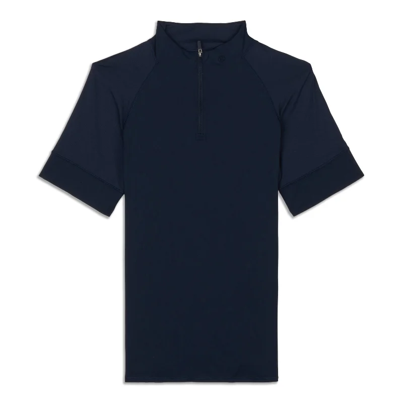 Half-Zip Golf Short-Sleeve Shirt - Resale Casual Oversized Short Shirt