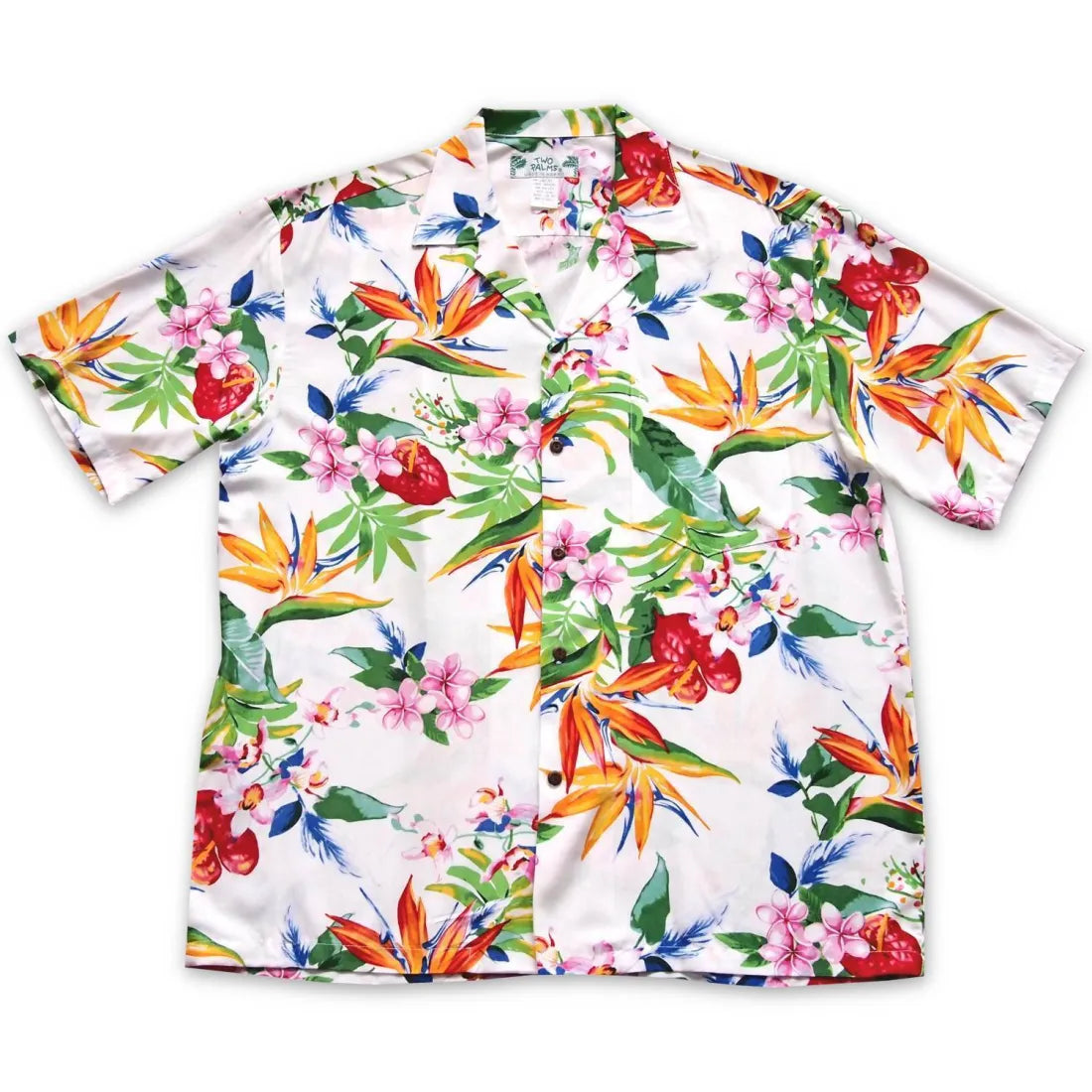 Jungle White Hawaiian Rayon Shirt Casual Cotton Short Shirt