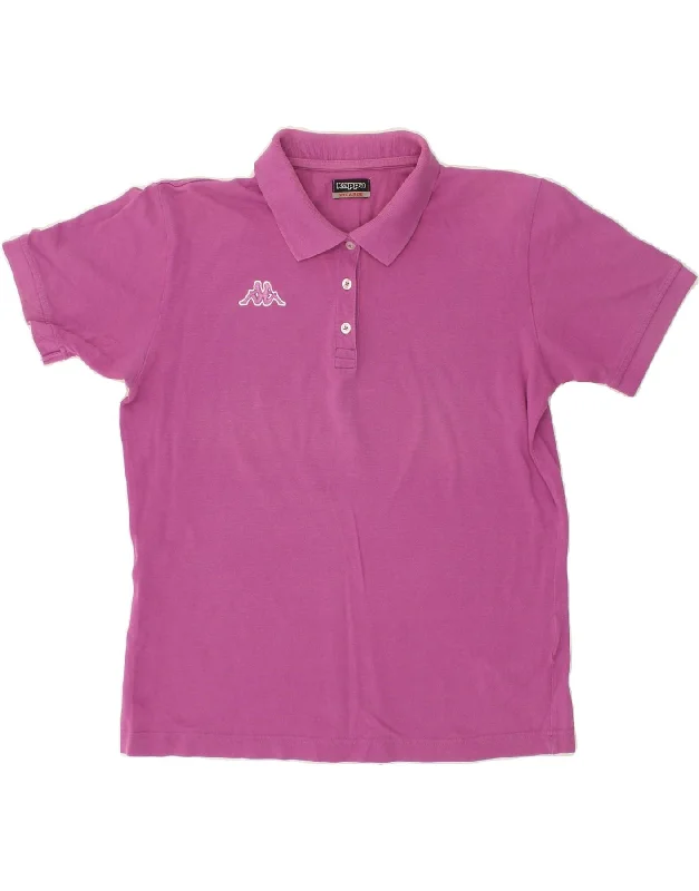 KAPPA Womens Polo Shirt UK 20 2XL Pink Cotton Relaxed Fit Short Blouse