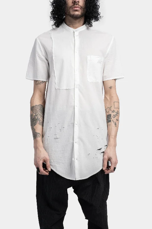 Korean collar cotton short sleeve shirt Casual Slouchy Short Sleeve