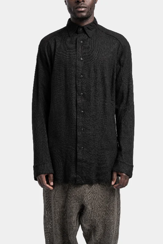 Raw silk shirt Comfortable Pocket Short Shirt