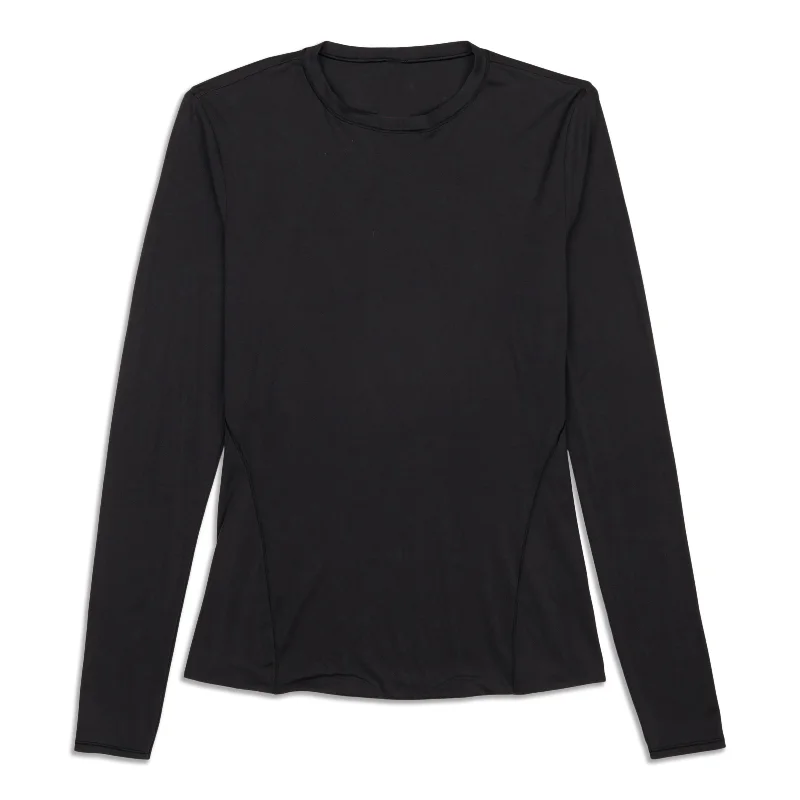 Wundermost Ultra-Soft Crewneck Long-Sleeve Shirt - Resale Classic Basic Short Shirt