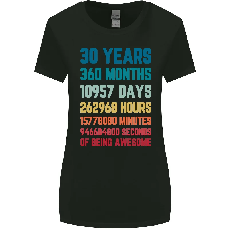 30th Birthday 30 Year Old Womens Wider Cut T-Shirt Hooded Caped Shawl Collar