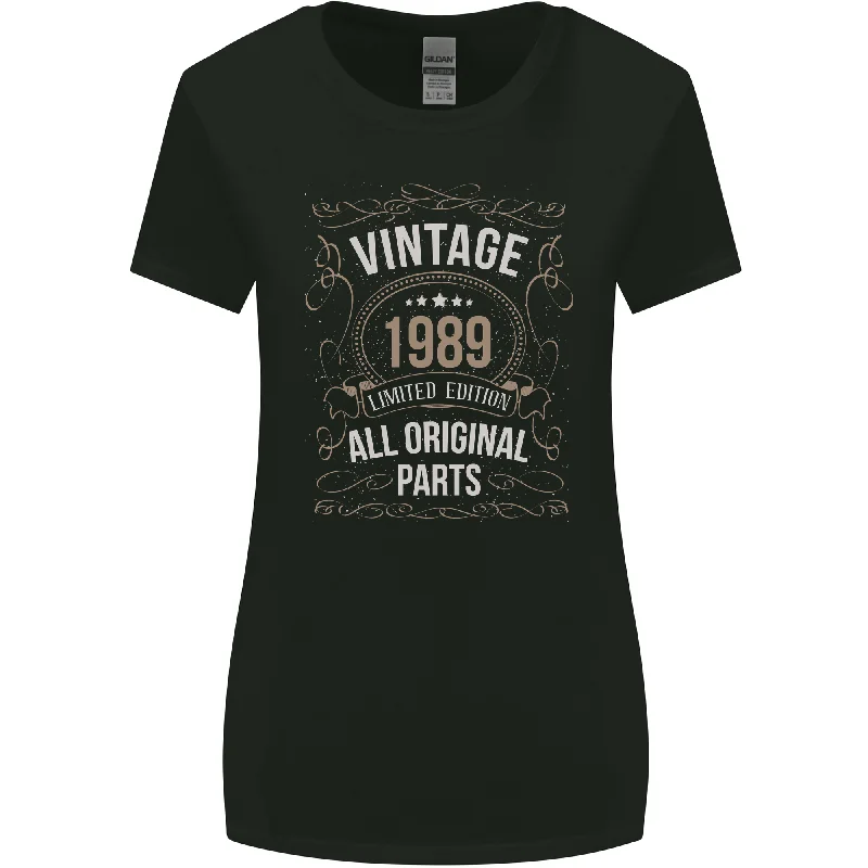 34th Birthday Limited Edition 1989 Womens Wider Cut T-Shirt Chenille Brocade Lace