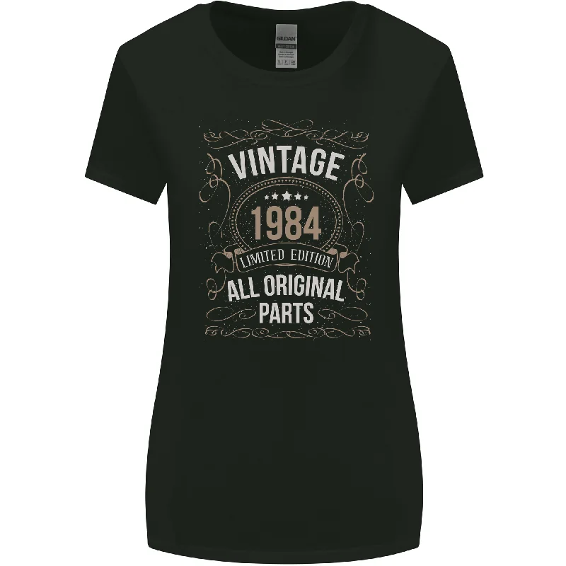 39th Birthday Limited Edition 1984 Womens Wider Cut T-Shirt Spandex Blend Rayon Blend Denim Blend