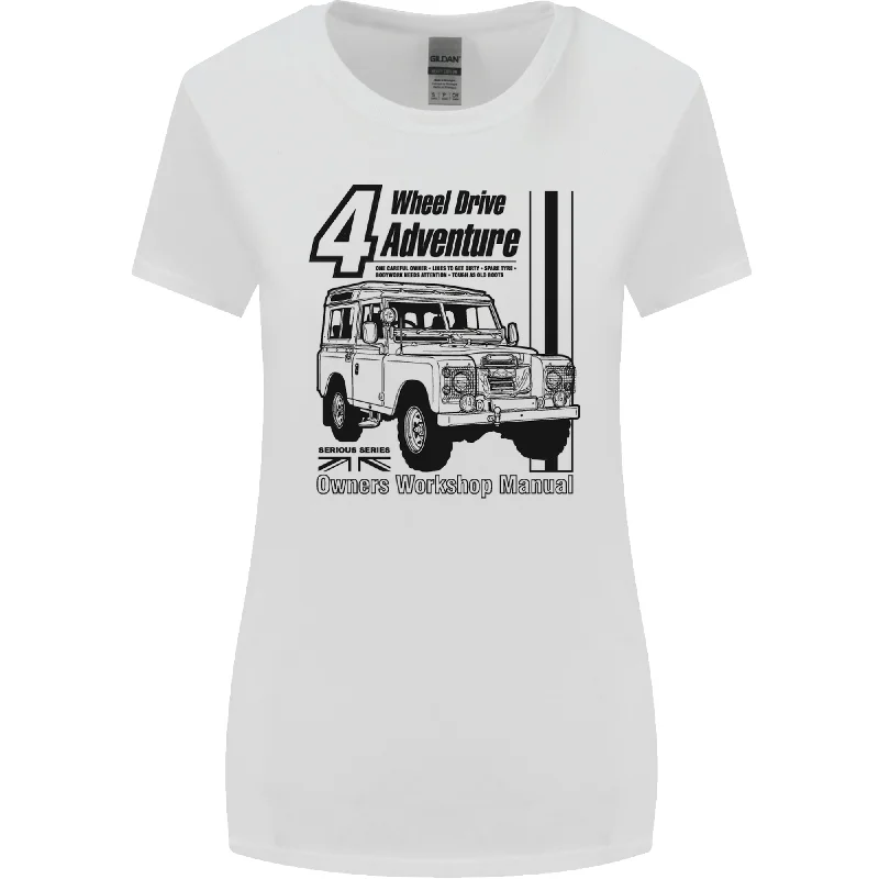 4 Wheel Drive Adventure 4X4 Off Road Womens Wider Cut T-Shirt Rayon Velvet Corduroy