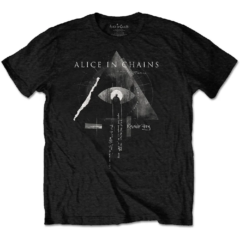 Alice In Chains | Official Band T-Shirt | Fog Mountain (Back Print) Oversized T-Shirt Spandex breathable