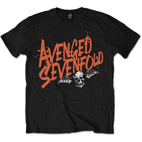 Avenged Sevenfold | Official Band T-Shirt | Orange Splatter Elasticated Padded Insulated