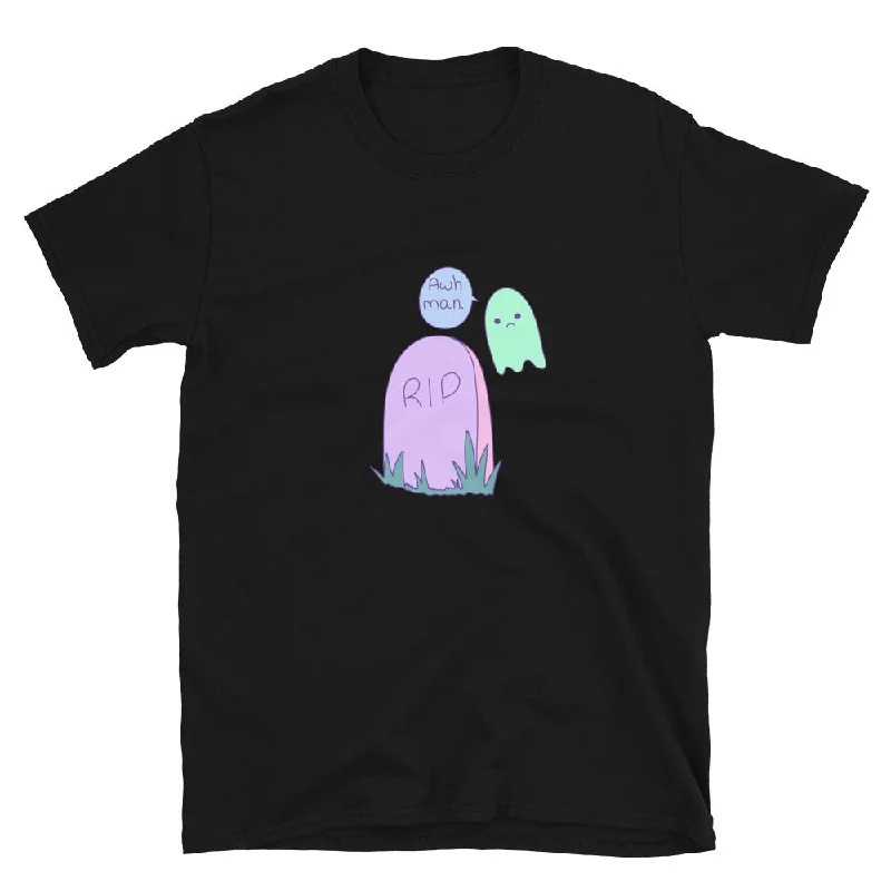 Awh Man Sad Ghost Short-Sleeve Unisex T-Shirt Terry Blend Velvet Blend Canvas Blend