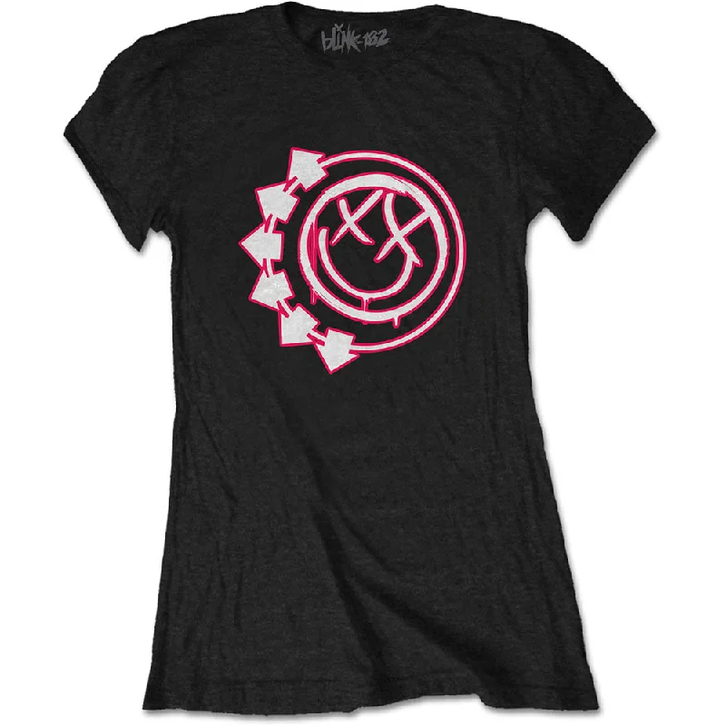 Blink-182 Ladies T-Shirt: Six Arrow Smile Iron Safe Non-Iron Wrinkle Free