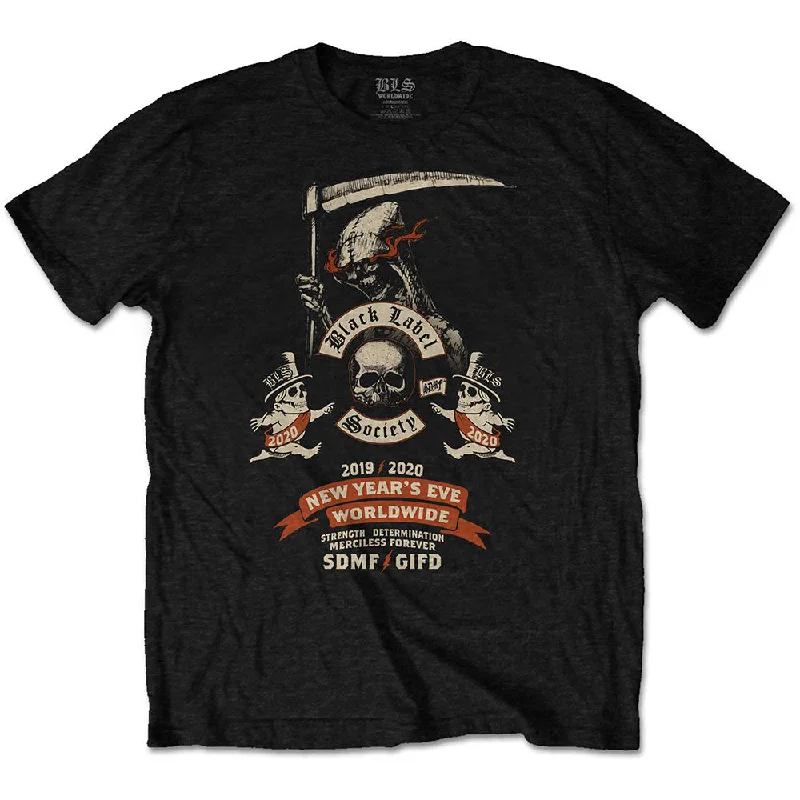 Black Label Society | Official Band T-Shirt | New Years Eve (Back Print) Mesh Blend Leather Blend Suede Blend