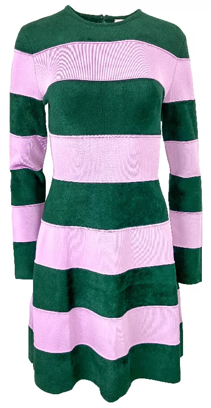 Carolina Herrera Striped Knit Mini Dress in Lilac Multi Stylish Ruffle Mini Dress