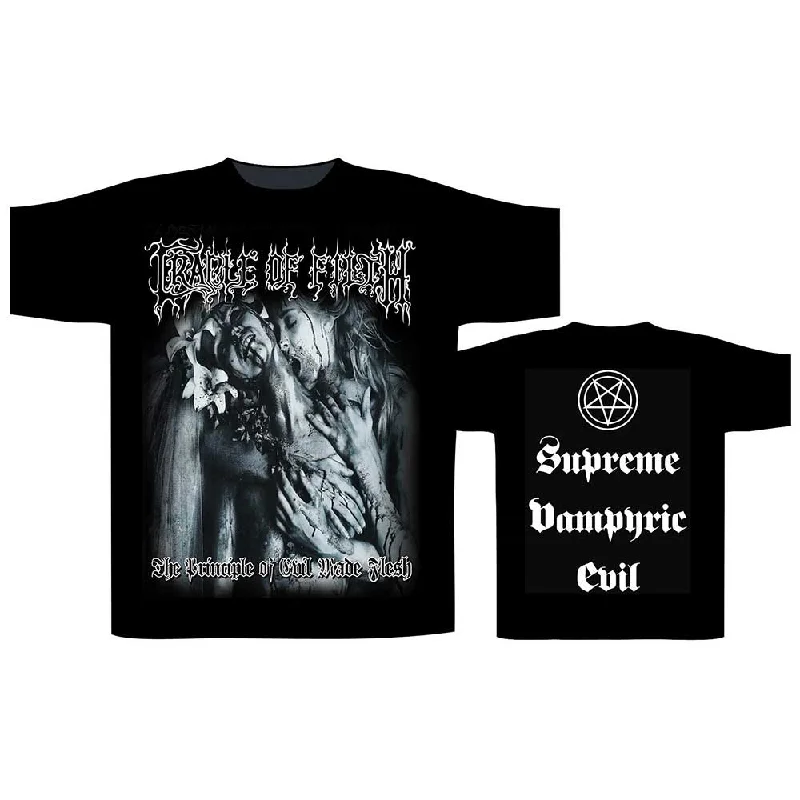 Cradle Of Filth | Official Band T-Shirt | Supreme Vampiric Evil (Back Print) Houndstooth Herringbone Solid