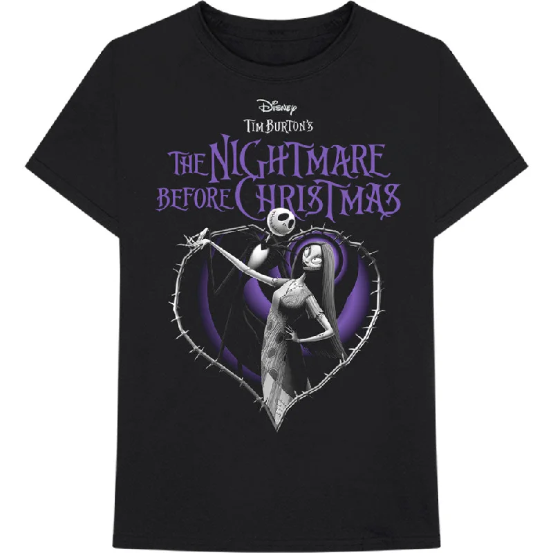 Disney | Official Band T-Shirt | The Nightmare Before Christmas Purple Heart Front Pockets Side Pockets Patch Pockets