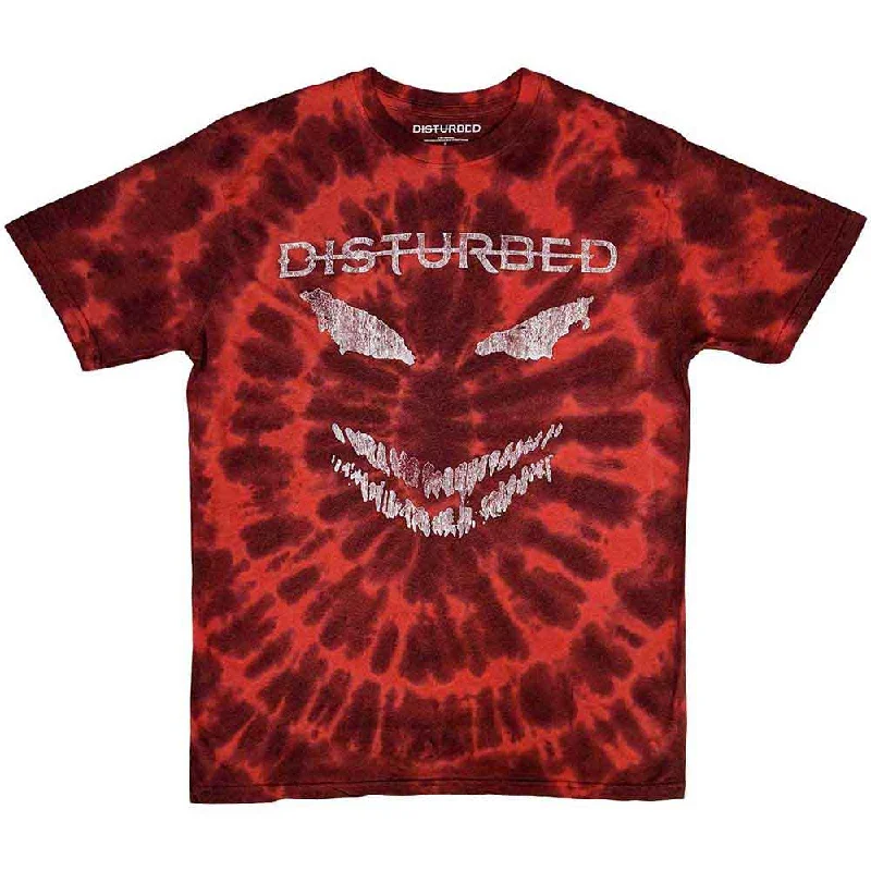 Disturbed | Official Band T-shirt | Scary Face (Dip-Dye) Asymmetrical Pockets Print