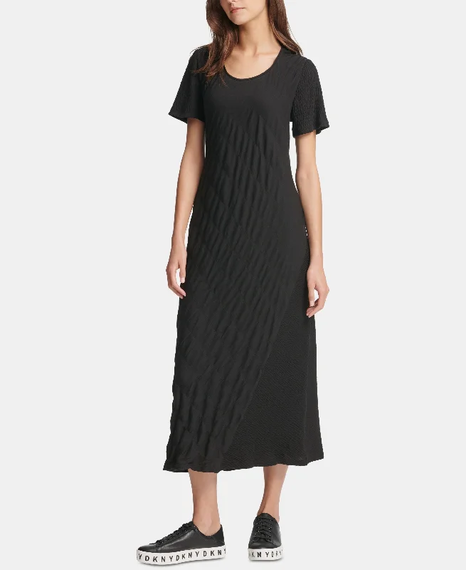 DKNY Textured Midi Dress Fashionable Chiffon Midi Dress