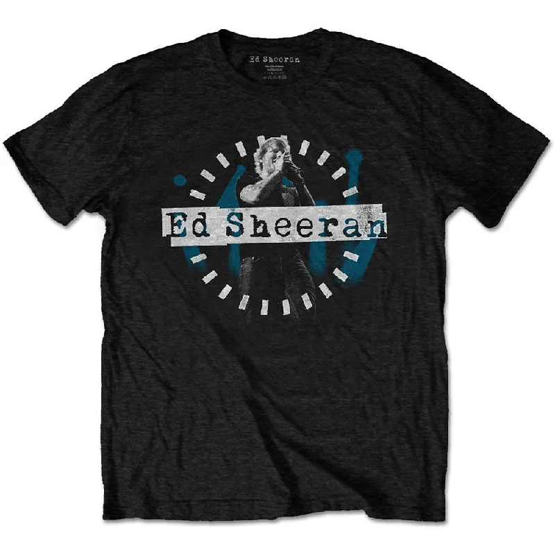 Ed Sheeran | Official Band T-Shirt | Dashed Stage Photo Elasticated Padded Insulated