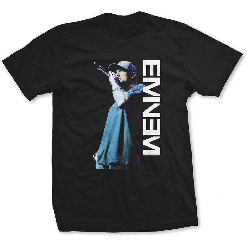 Eminem Ladies T-Shirt: Mic. Pose Polka Dot Checkered Tartan