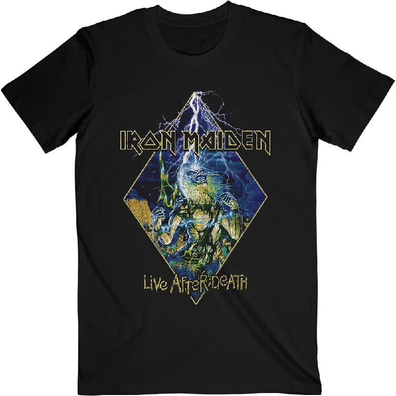 Iron Maiden | Official Band T-Shirt | Live After Death Diamond Rayon Fabric Velvet Fabric Corduroy Fabric