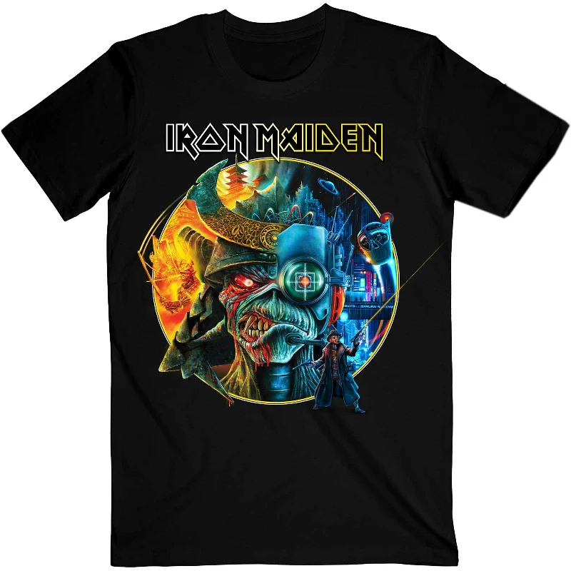 Iron Maiden | Official Band T-Shirt | The Future Past Tour '23 Circle Art Casual Formal Business