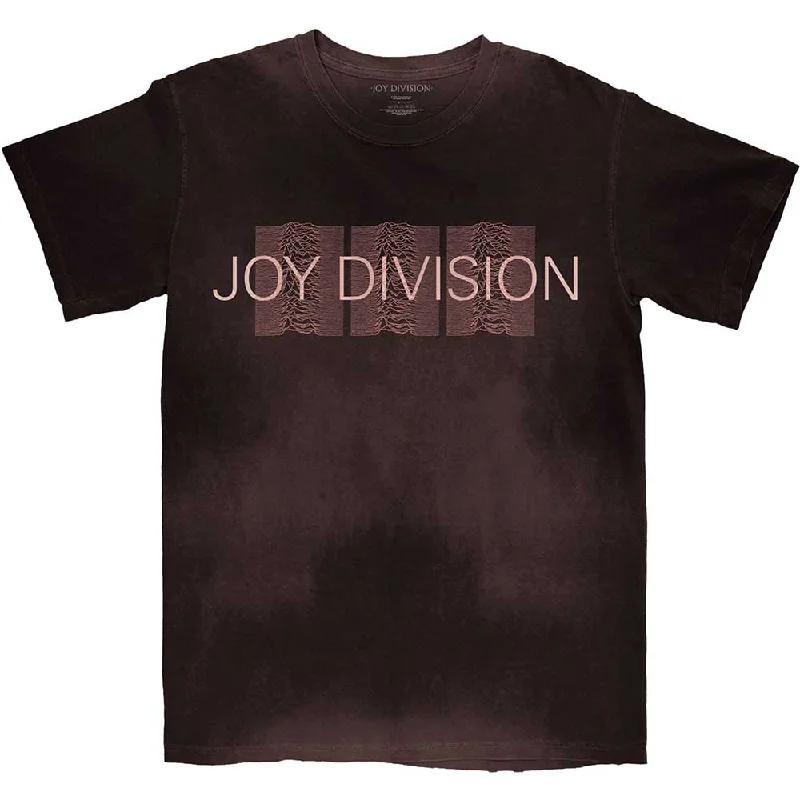 Joy Division | Official Band T-shirt | Mini Repeater Pulse (Dip-Dye) Solid Color Striped Floral