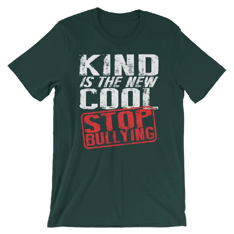 Kind is the New Cool - Stop Bullying T-Shirt V-Neck T-Shirt Long Sleeve Cotton