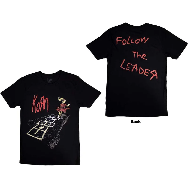 Korn | Official Band T-Shirt | Follow The Leader Hopscotch (Back Print) Anti-Shrink Durable Soft