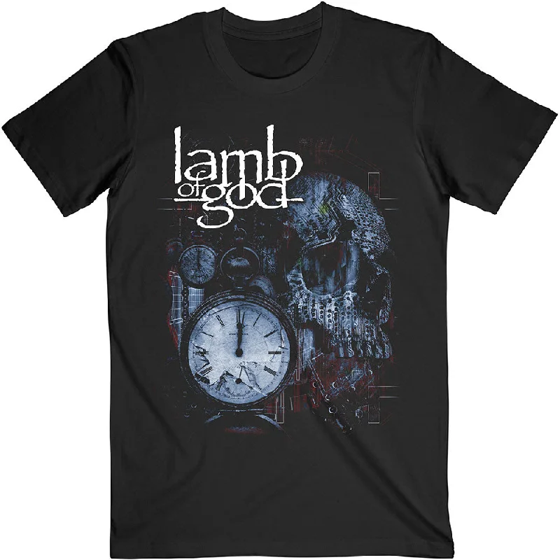 Lamb Of God | Official Band T-shirt | Circuitry Skull Recolor Fleece Fabric Down Fabric Feather Fabric