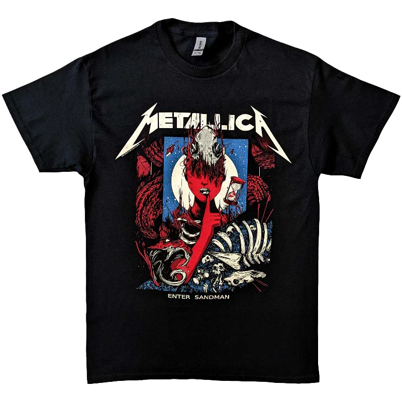 Metallica | Official Band T-Shirt | Enter Sandman Poster Hooded Caped Shawl Collar