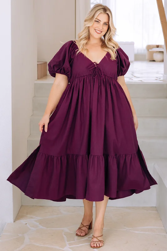 Mikayla Midi Dress Orchid Comfortable Wrap Midi Dress