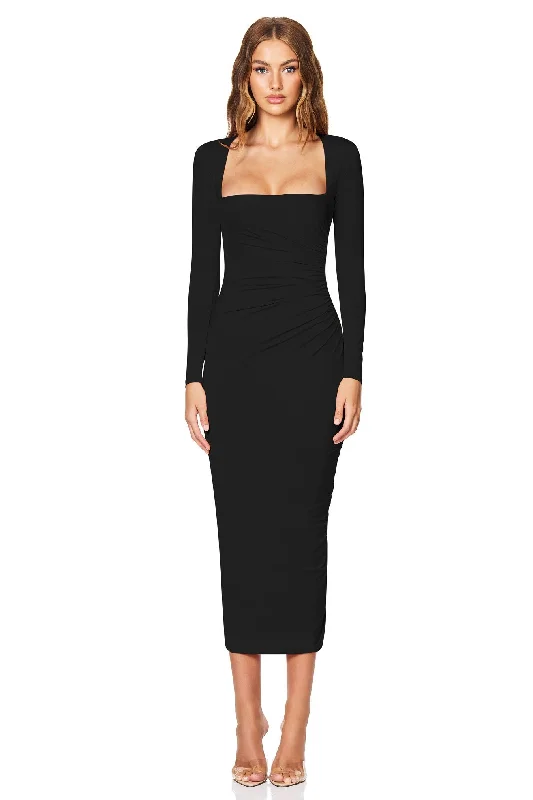 Nookie Dare Midi Dress - Black Fashionable Shift Midi Dress