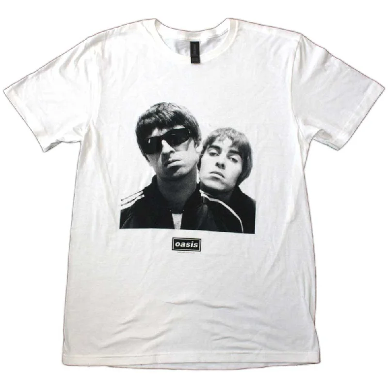 Oasis | Official Band T-Shirt | Noel & Liam Square Photo Anti-Shrink Durable Soft