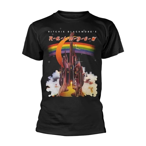 Rainbow | Official Band T-Shirt | Ritchie Blackmore's Rainbow Album Spandex Blend Rayon Blend Denim Blend