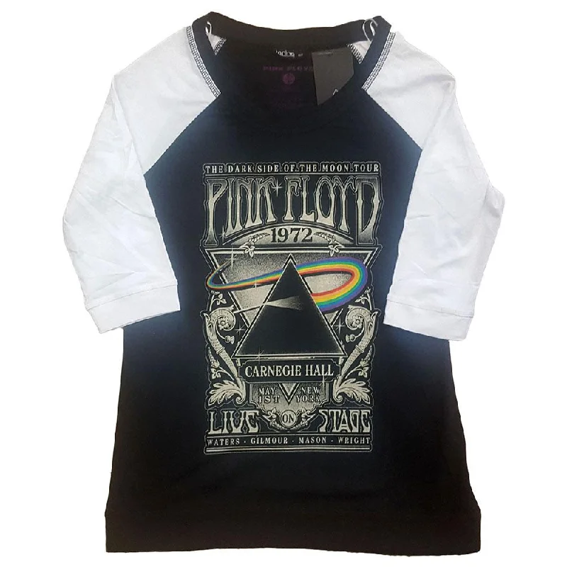 Pink Floyd Raglan T-Shirt: Carnegie Hall Poster Collared T-Shirt Boat Neck A-Line