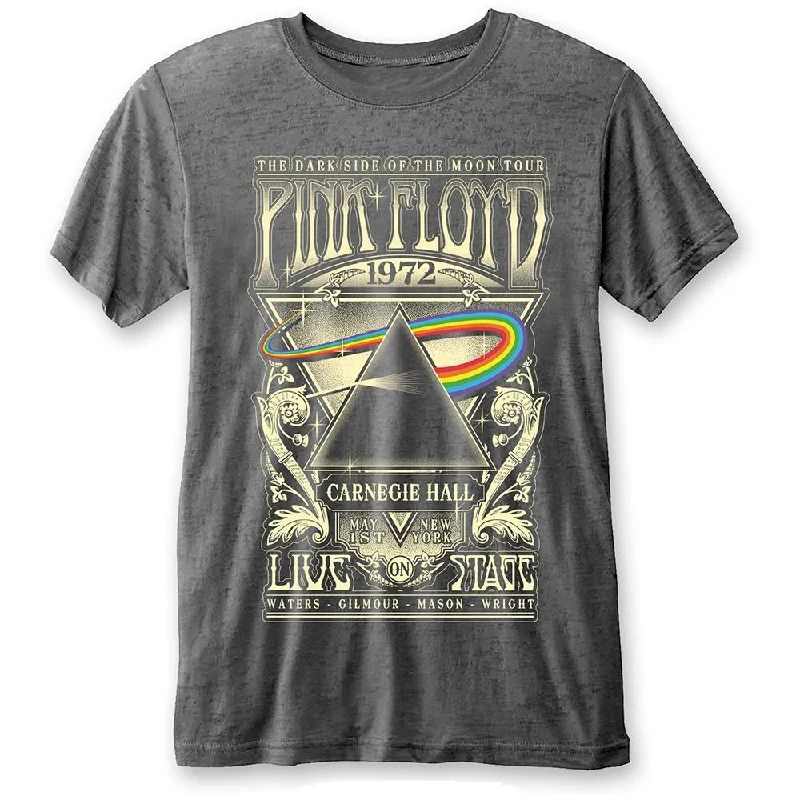 Pink Floyd Unisex Fashion T-Shirt: Carnegie Hall (Burn Out) Zippered Front Buttoned Front Snap Front