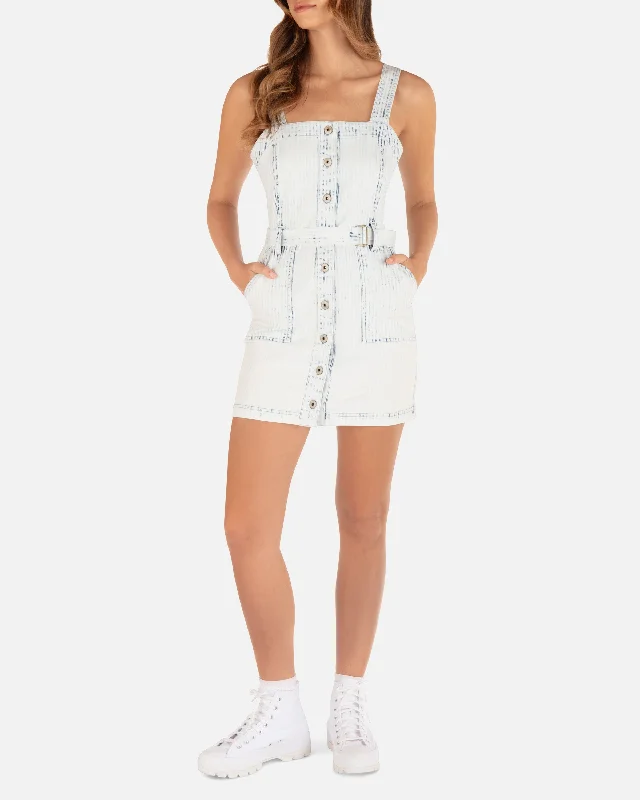 Railraod Denim Mini Dress Trendy Tulle Mini Dress