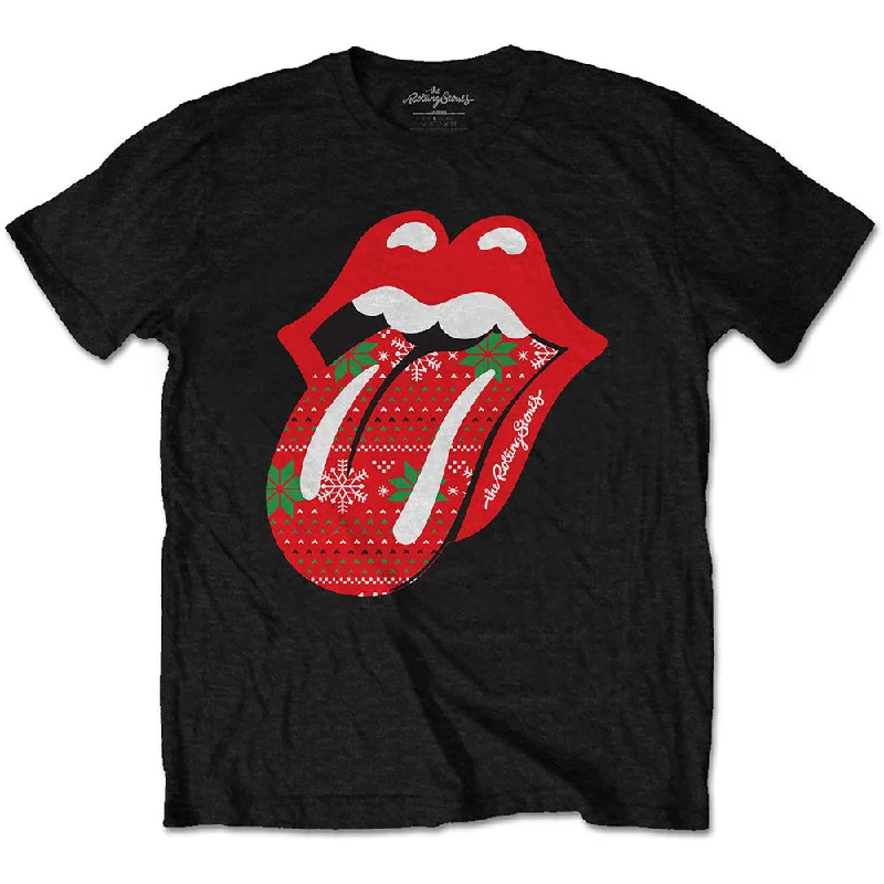 The Rolling Stones | Official Band T-Shirt | Christmas Tongue Zippered Buttoned Snapped