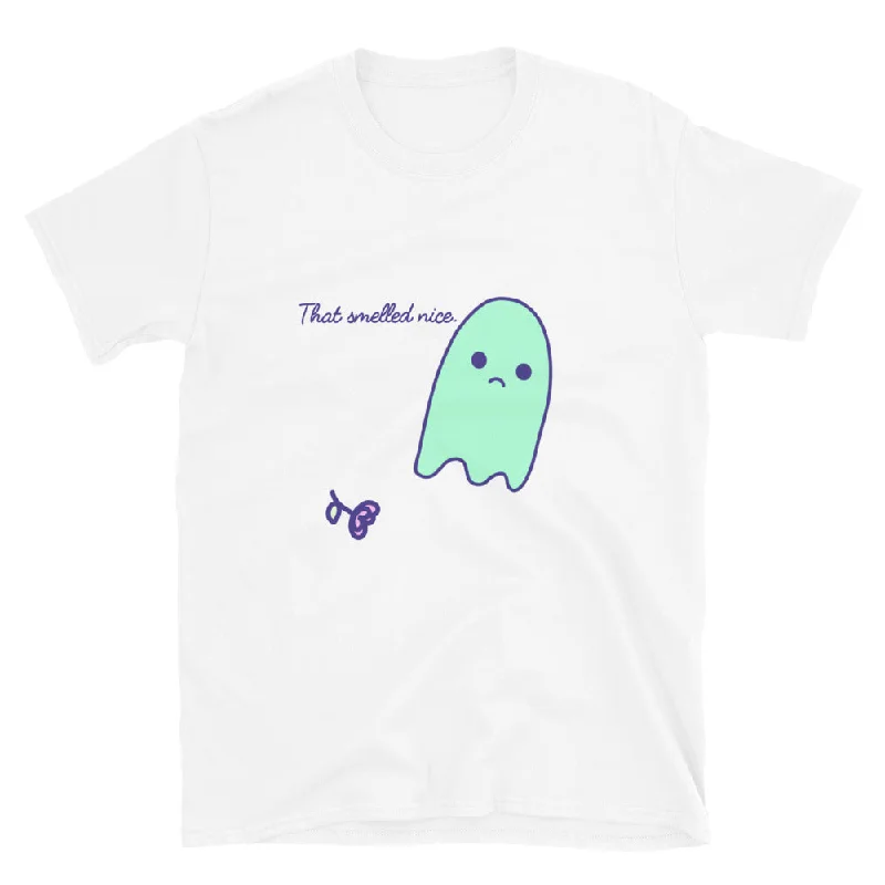 Sad Ghost “That Smelled Nice” Short-Sleeve Unisex T-Shirt Striped Floral Plaid