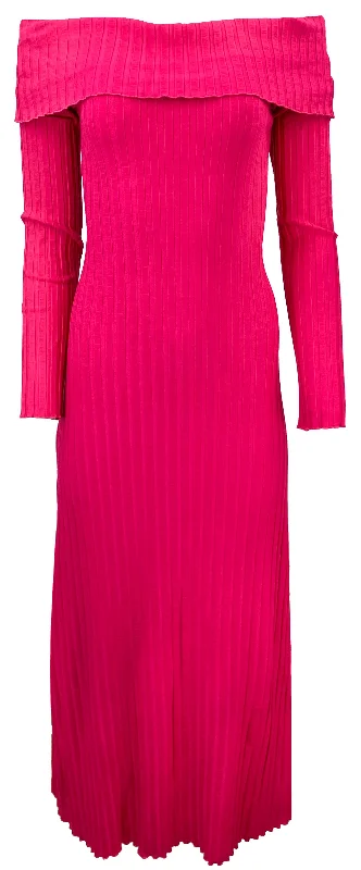 Simon Miller Espen Rib Midi Dress in Pink Cozy A-Line Midi Dress