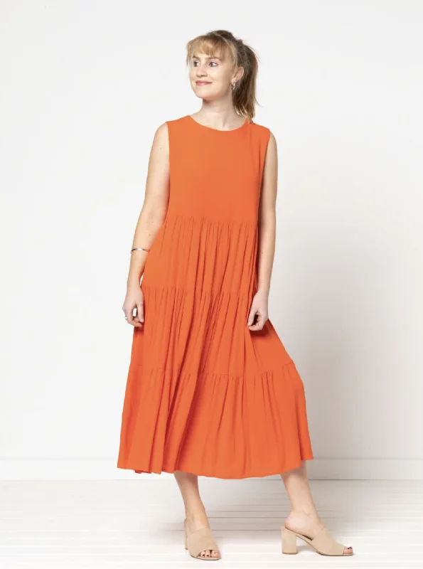 Style Arc Nova Midi Dress Comfortable Fit-and-Flare Midi Dress