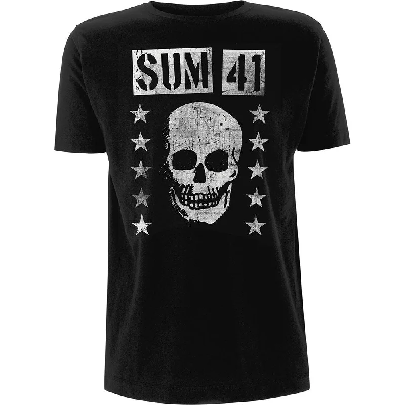 Sum 41 T-Shirt: Grinning Skull Thin T-Shirt Open Front Quick Dry