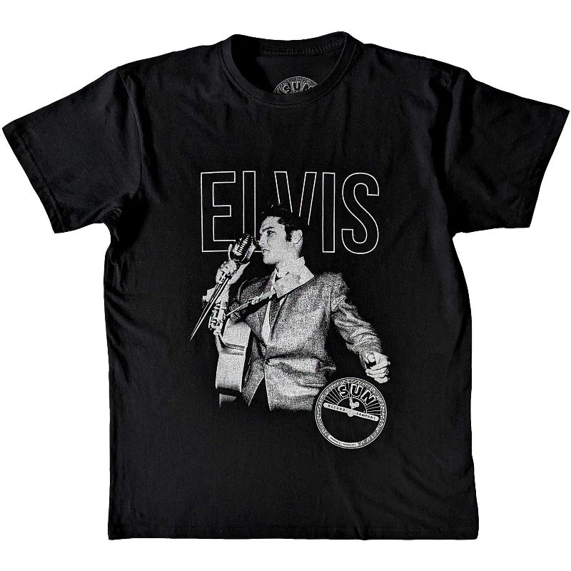 Sun Records | Official Band T-Shirt | Elvis Live Portrait Oversized T-Shirt Spandex breathable