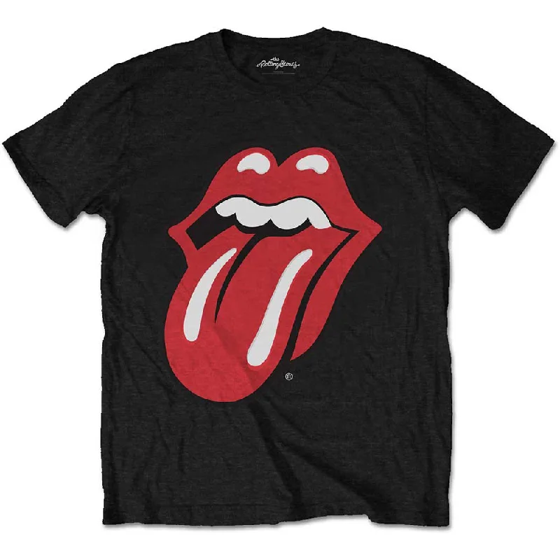 The Rolling Stones | Official Band T-Shirt | Classic Tongue Solid Print Embellished