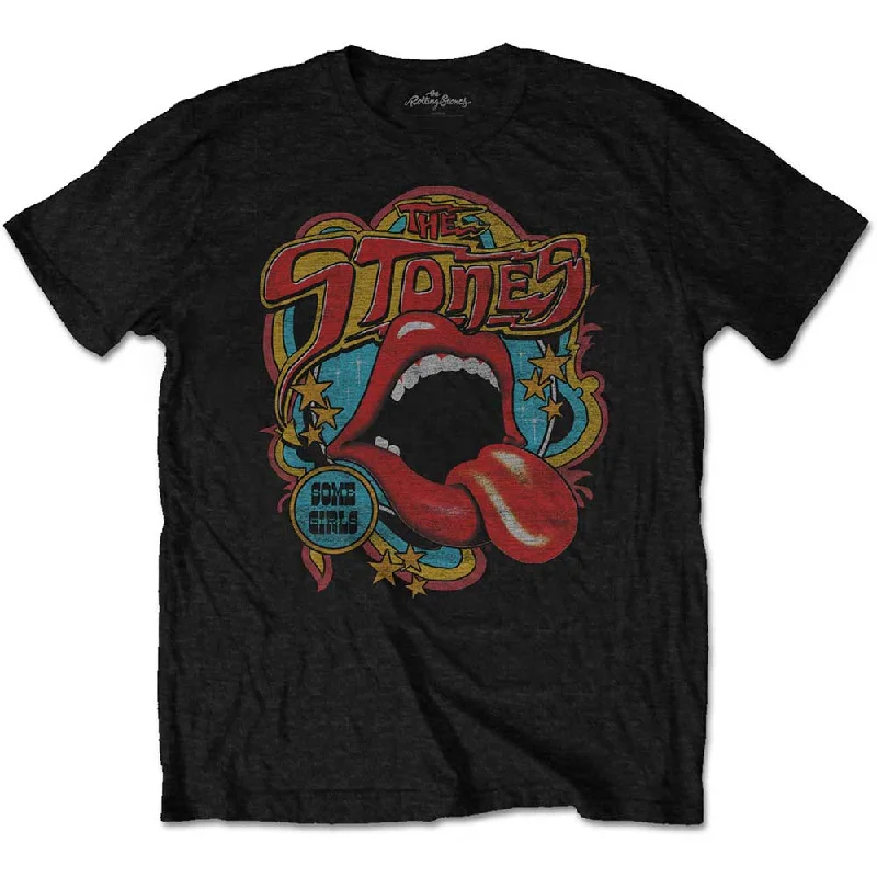 The Rolling Stones | Official Band T-Shirt | Retro 70s Vibe (Soft-Hand Inks) Wool Fabric Cashmere Fabric Tweed Fabric