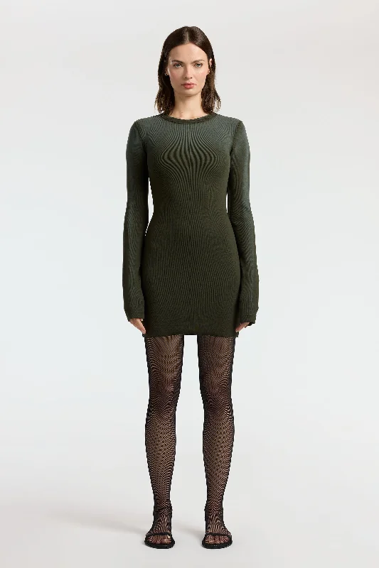 Verona Crewneck Mini Dress Cozy Jersey Mini Dress