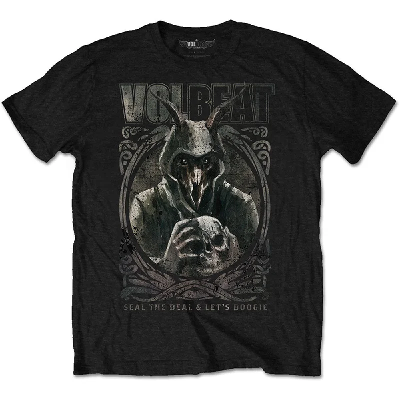 Volbeat | Official Band T-Shirt | Goat with Skull Ribbed Striped Patterned