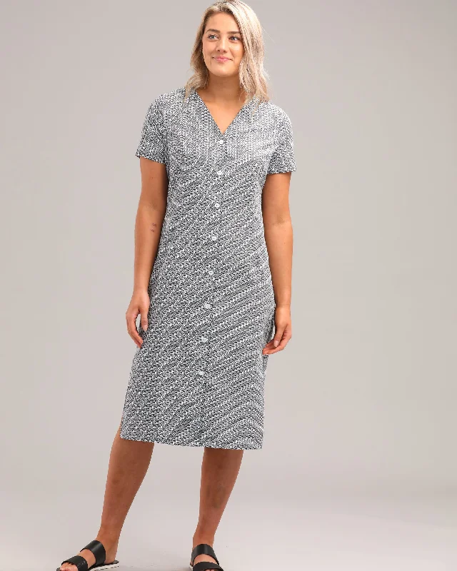 COTTON BUTTON MIDI DRESS3 Fashionable Casual Midi Dress