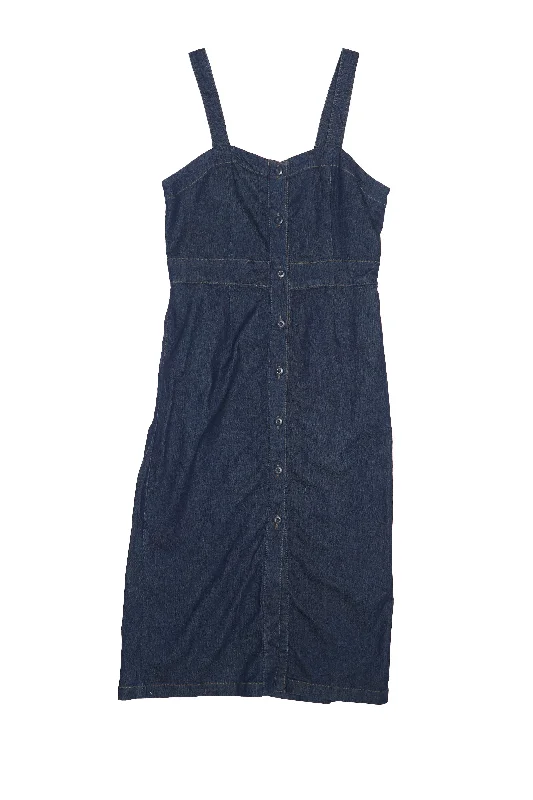 Denim Midi Dress - M Stylish Animal Print Midi Dress