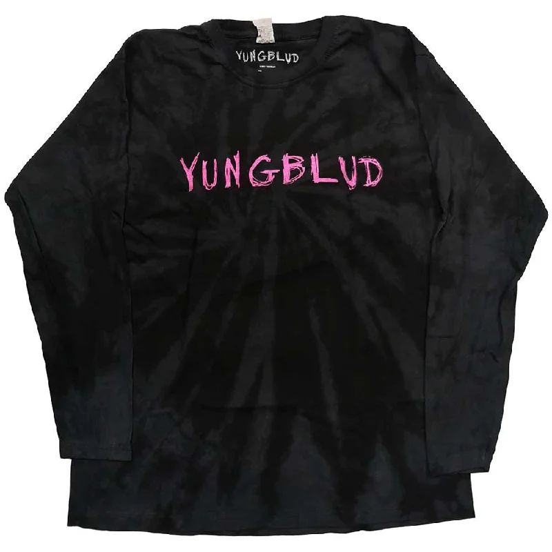 Yungblud Unisex Long Sleeved T-Shirt: Scratch Logo (Dip-Dye) Terry Blend Velvet Blend Canvas Blend